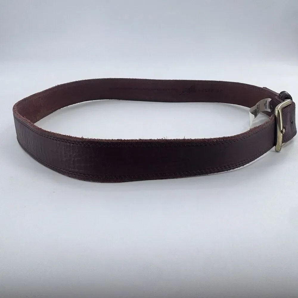 Red Wing Basic Work Belt Mens Size 38 Brown Leather Brass Buckle USA 96524